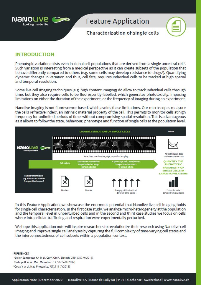Application Note Single Cell Characterization